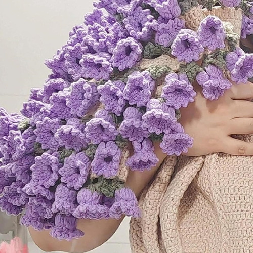 Manta De Flores Crochet Plegable - Ligera Y Portátil