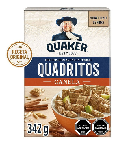 Cereal Quadritos Quaker Canela 342 G