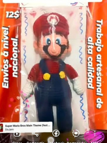 Super Mario Bros 25cm Peluche Muñeco Tejido 