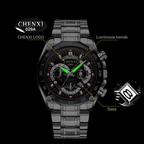 Reloj Deportivo De Moda Chenxi Luminous Calendar