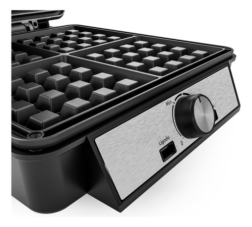 Waffle Maker Philco 5 Temperaturas 4 Waffles Pwm04a Cor Preto 127v