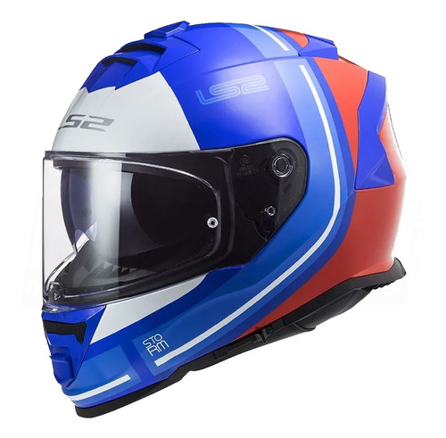 Capacete Fechado Oculos Ls2 Ff800 Storm Slant Azul Vermelho