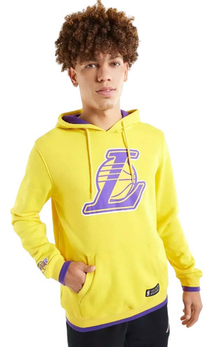 Polerón Los Angeles Lakers Color Amarillo Gorro Hoodie Nba