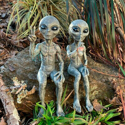 Casa Attract Estátua Decorativa Alien para sala quarto área externa jardim estante Fabricado em resina