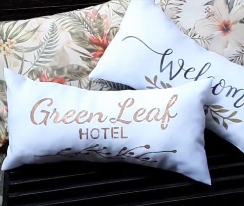 Imagen 1 de 2 de Camila - Stencil Green Leaf Hotel 20 X 30cm - Ca103