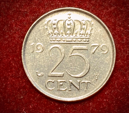 Moneda 25 Centavos Holanda 1979 Km 183 Juliana