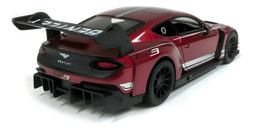 Bentley Continental Gt3 1:38 Escala Metal Auto Colección Bordó