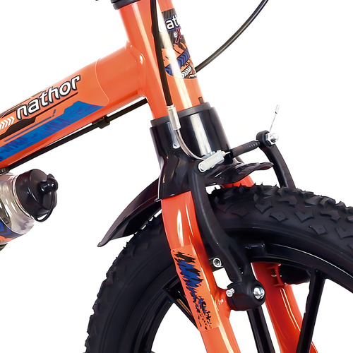 Bicicleta Infantil Nathor Aro16 Menino Extreme De 5 A 8 Anos Cor Laranja/preto
