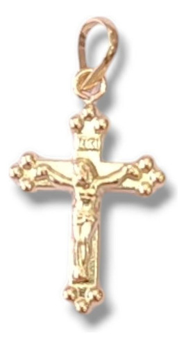 Dije Cruz Cristo Oro Lamiando 18k Colgante Elegante Unisex