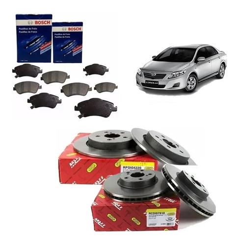 Kit Disco E Pastilha Dianteiro Traseiro Corolla 2.0i 2012