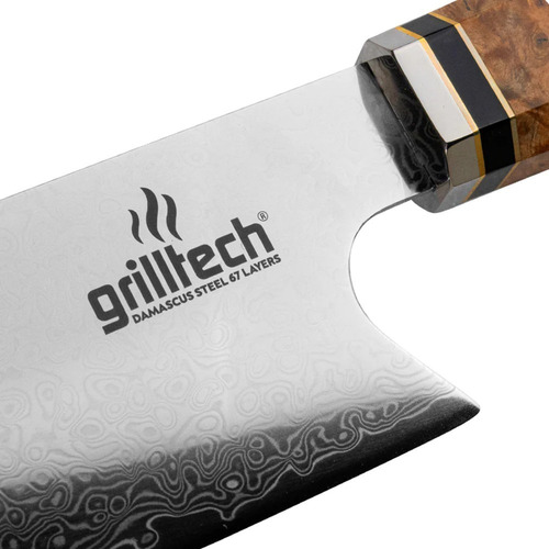 Cuchillo Acero Damasco Azul 8 Pulgadas Damascus Grilltech