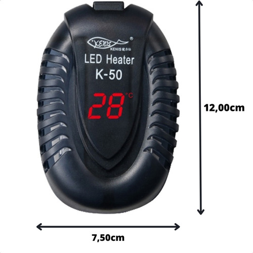 Aquecedor Com Termostato Hopar Digital K-50 200w P/ Aquários