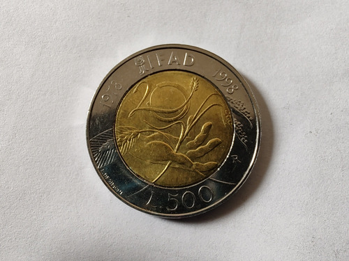 Moneda Italia 500 Liras Fao 1998 Inteligencia Y Libertad(x19