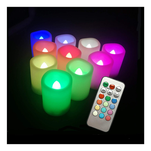 Velas Votivas Sin  Que Cambian De Color Multicolor Con Cont.