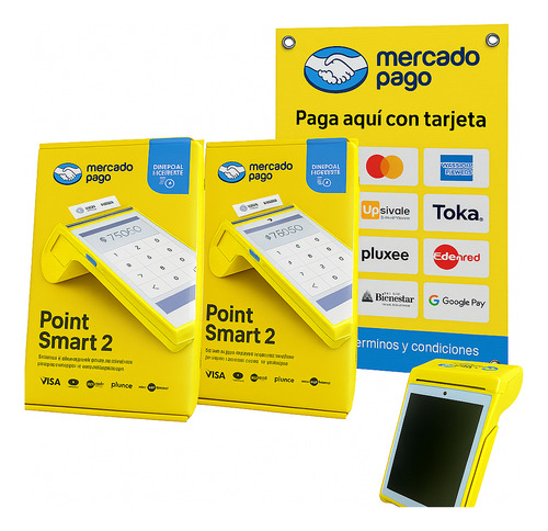 Kit 2 Point Smart 2, Terminal Para Tarjetas Con Internet Con 200 Rollos