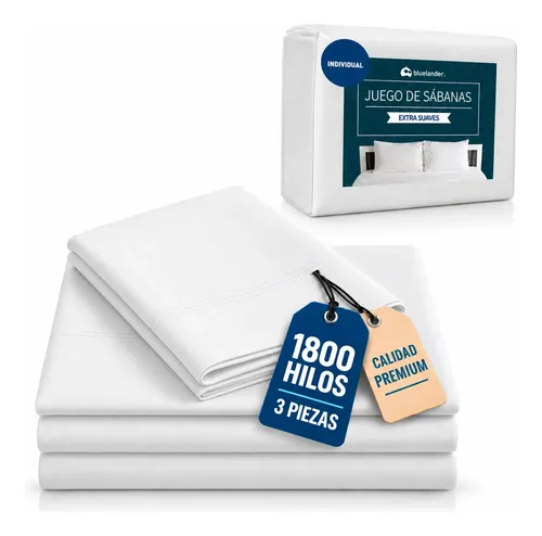Juego De Sabanas Individuales 100% Poliéster Microfibra 3 Pz Color Blanco