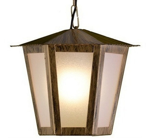 Lustre Pendente Sextavado L1c Ouro Velho Com 50cm Corrente