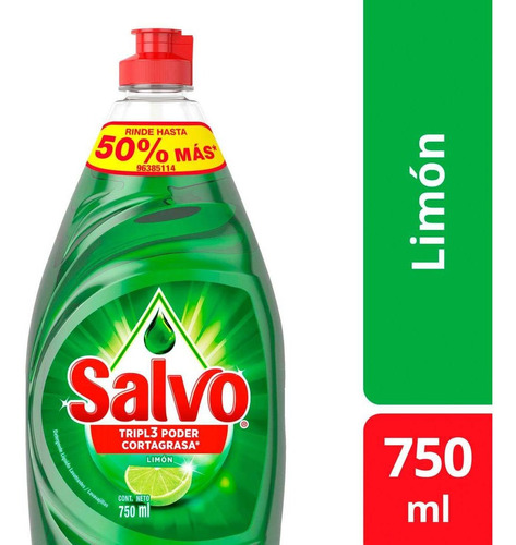 Lavatrastes Líquido Salvo Limón 750ml