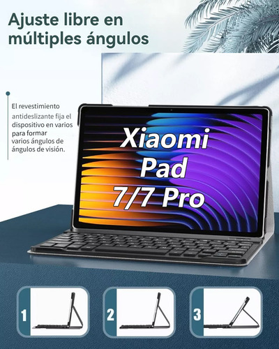 USTIYA Funda Teclado Para Xiaomi Pad 7 / 7 Pro 11.2" Pulgadas Case Español Ñ Color Negro Carcasa