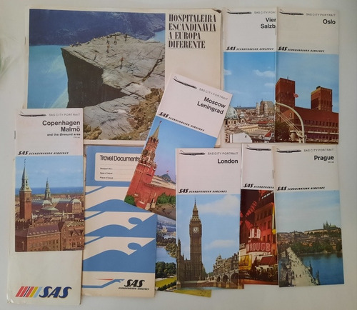 Sas Scandinavian Airlines Cia Aérea Avião Memorabilia 2568