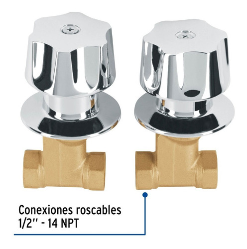 Jgo 2 Llaves Empotrar Roscables C/manerales Metálicos, Basic