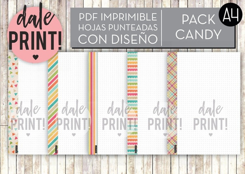 Hojas Punteadas A4 Pdf Imprimible 5 Diseños + Regalo