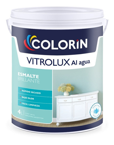 Vitrolux Esmalte Al Agua Negro Brillante X 4 Litros - Ani