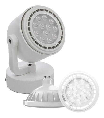 Aplique De Pared Polipropileno Gu10 1 Luz + Led Ar111 15w