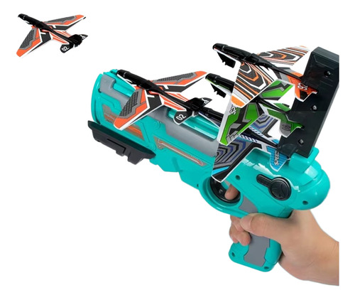 Pistola Lanzador De Aviones Juego Eyección Expulsión A Click