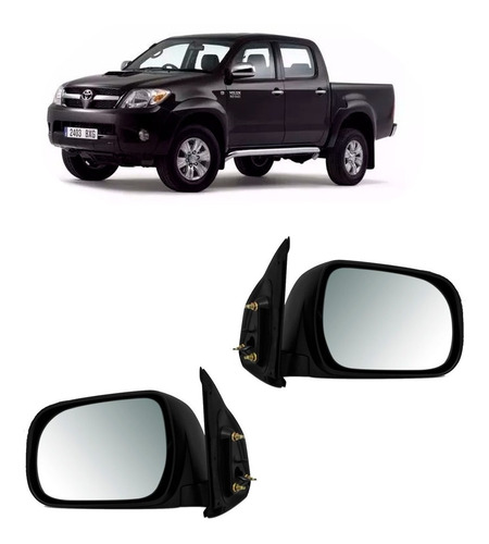 Juego Espejos Hilux 2005 2006 2007 2008 2011 Negro Electrico