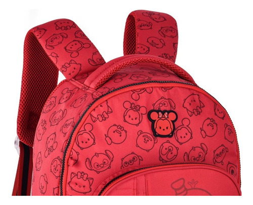 Mochila De Costas 17,5 Mickey Mouse Tsum Tsum Disney - Clio Cor Vermelho