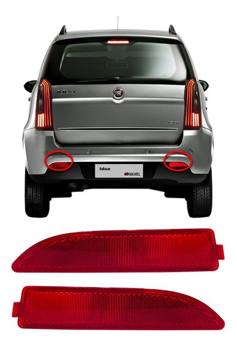 Par Refletor Parachoque Traseiro Fiat Idea Attractive 2011