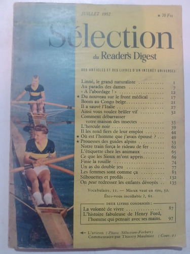 Selecciones Readers Digest En Francés Antiguas 1952