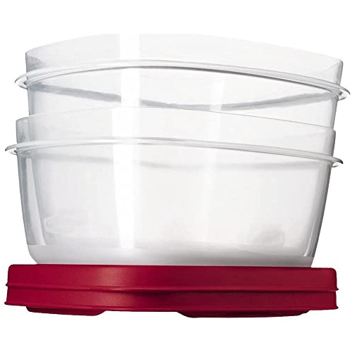 Easy Find Lids Food Storage Container, 14 Cup, Red 2 Pa...
