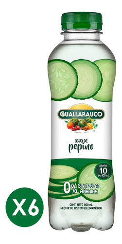 Aguas Sin Azucar Añadida Pepino Pack 6 X 500 Ml