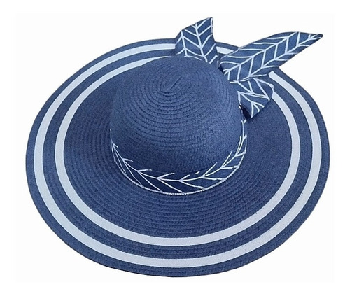 Sombrero De Playa Fresco Capelina Dama Azul 