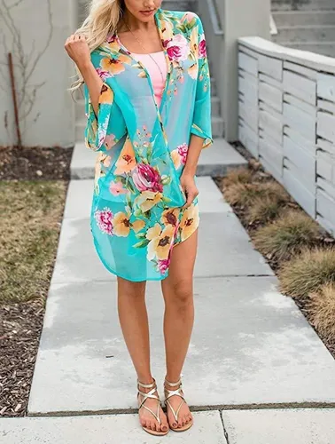 Kimono feminino store floral curto