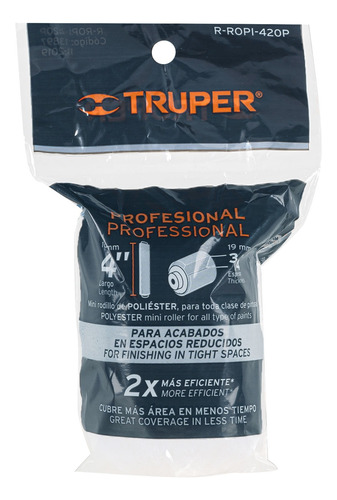 Felpa Para Mini Rodillo Poliéster 4¨x3/4¨ Truper 13897