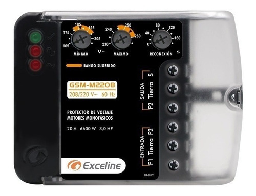 Protector De Voltaje Motores Monofasicos Gsm-m220b Exeline