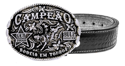 Cinto Masculino De Couro Fivela Country Cowboy Campeão Luxo