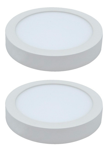 Pack 2 Foco Led Circular / Panel 18 W / Sobrepuesto / Hb Led