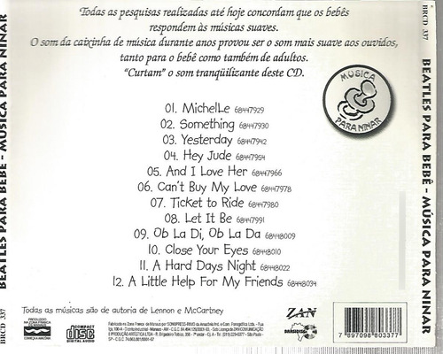 Cd - Beatles Para Bebê - Música Para Ninar (Usado)