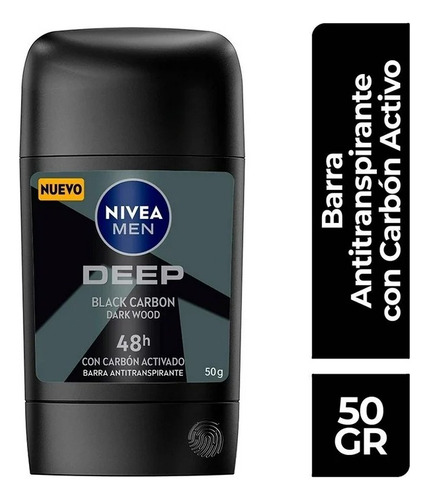 3 Pza Antitranspirante Nivea Men Deep Darkwood Antibacterial