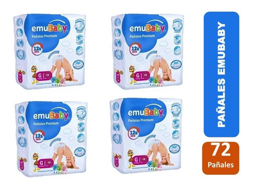 Pañales Emubaby Premium Talla G Pack X 4 Paquetes Género Sin Género Tamaño Grande (g)