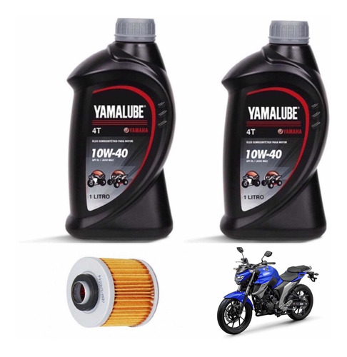 Kit Troca Óleo 2l Yamalub 10w40+ Filtro Yamaha Fazer 250