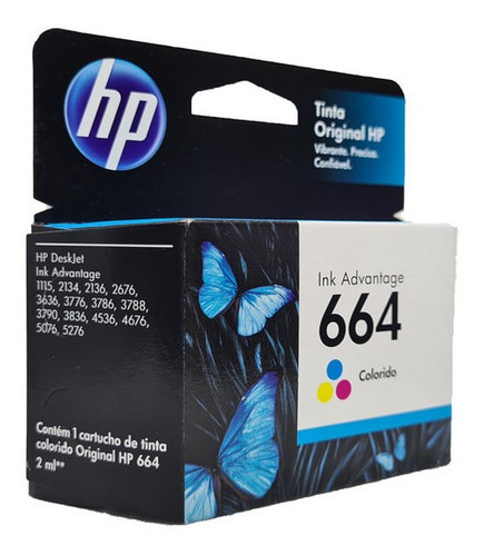 Cartucho de color HP 664 para impresora Deskjet 2136