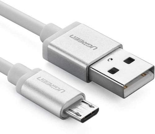 Cable Ugreen Usb A Micro Usb B Case Aluminio Blanco 1m 