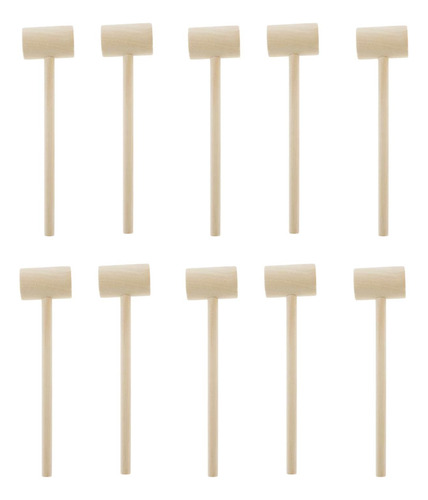 5 X 10 Juego De Mini Martillos De Madera Para Niños 14,7cm