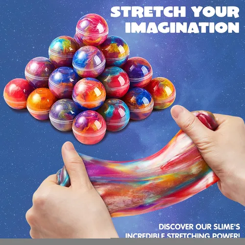 Paquete De 24 Bolas De Slime De Galaxia Para Fiesta Y Estrés