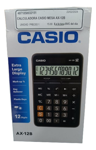 Calculadoras De Mesa Casio Ax-12b
